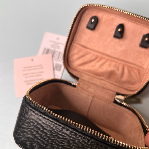 Kate Spade Staci Saffiano Leather Travel Jewelry Box, Black NWT - Picture 4 of 9